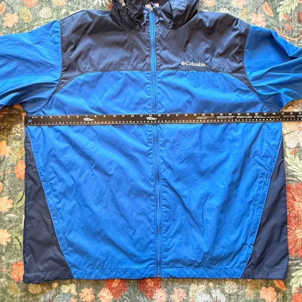 Columbia Glennaker Lake Rain Jacket Mens‎ Blue Navy Windbreaker RM2015 Hooded